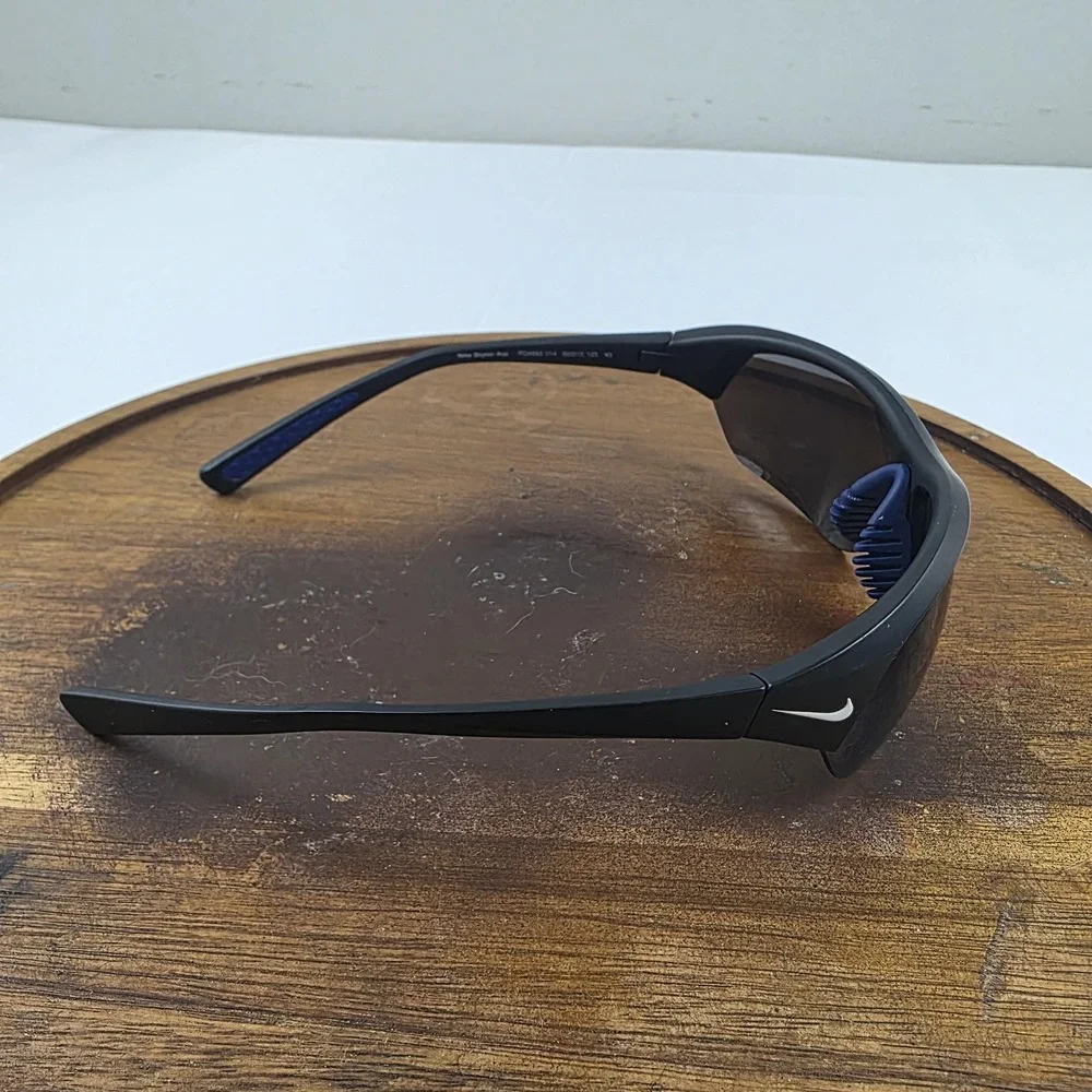 Nike Skylon Ace Sunglasses Mens 69-10-125 Black Blue Tinted Shield FQ4683-014